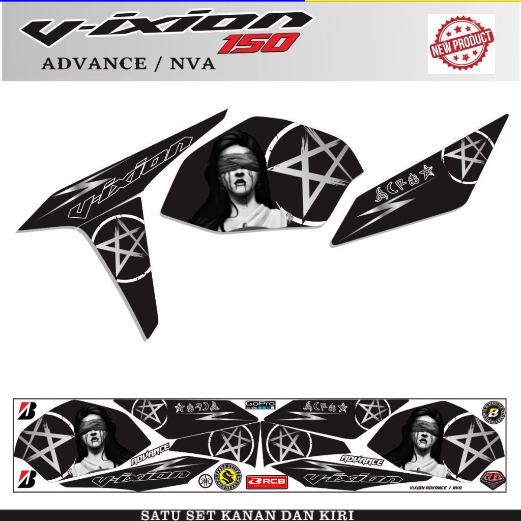 STIKER MOTOR VIXION NVA 150 VARIASI KEREN STRIPING VIXION KEREN LIST