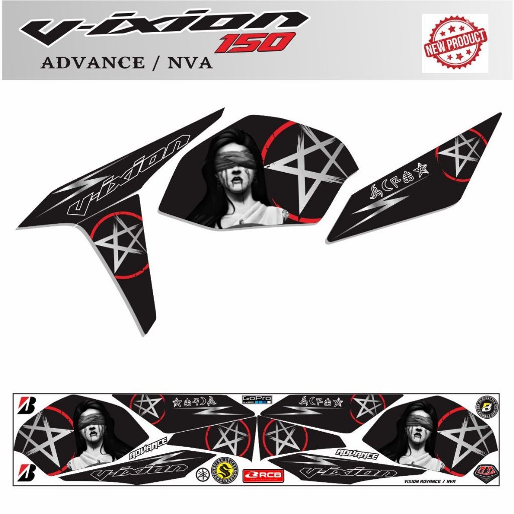 STIKER MOTOR VIXION 150 NVA / STRIPING KEREN VIXION ADVANCE MOTIF KEREN STIKER