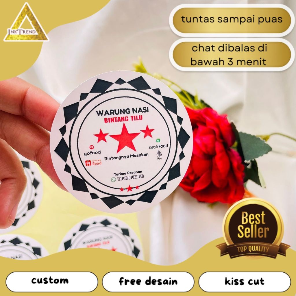 

INKA Ready Stiker Rumah Makan Free Desain Sticker Edisi Warung Nasi Restoran Label Box Makanan