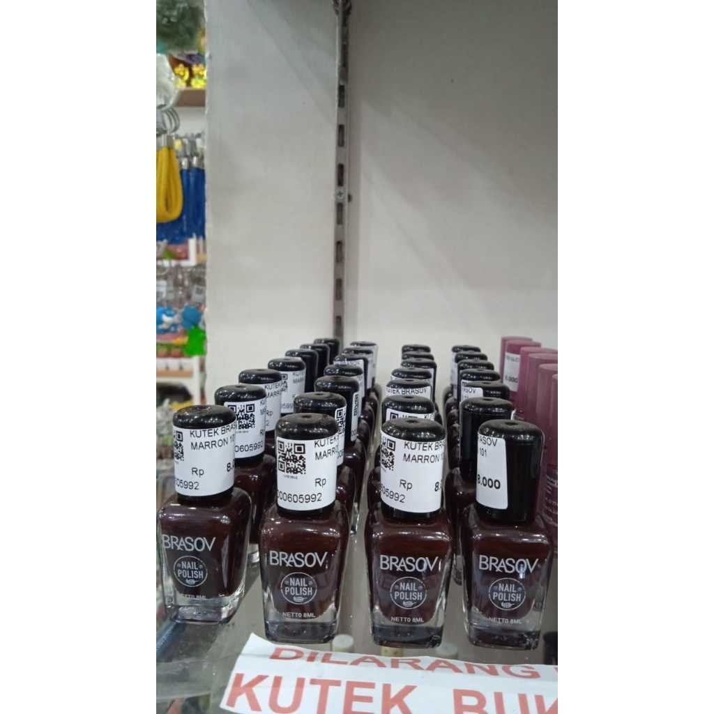 BRASOV NAIL POLISH MERAH MAROON - 8ml - KUTEK - CAT KUKU (Toserba 777) [SATUAN] KUTEK BRASOV SHADE O