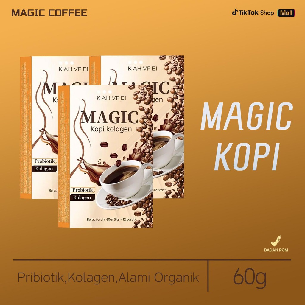 

MAGIC Kopi Kolagen Kahvfei Probiotik Coffee Indonesia 60gr