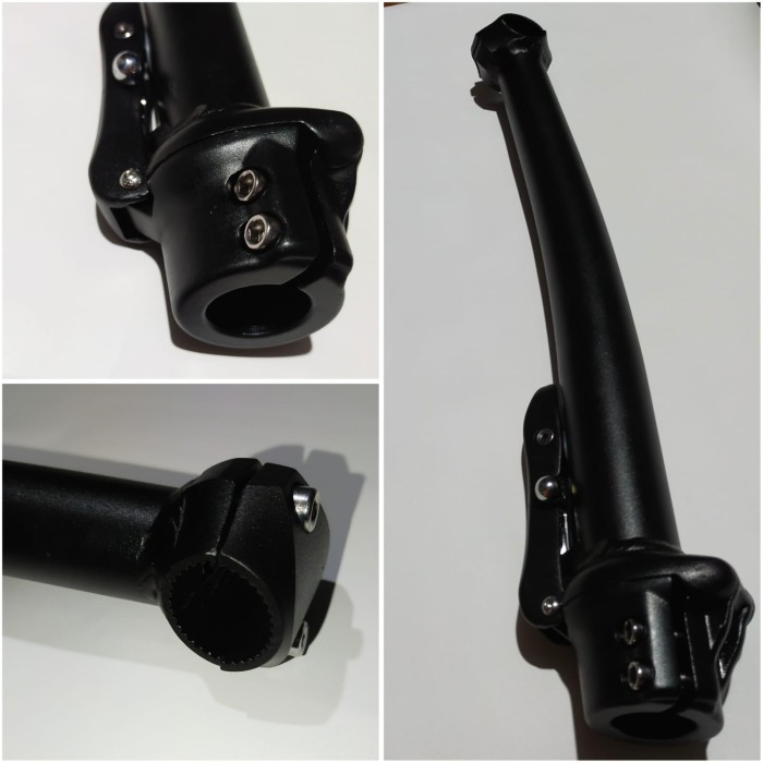 Stem Folding Trifold Crooked Handlepost Lengkung Bawaan Sepeda Trifold