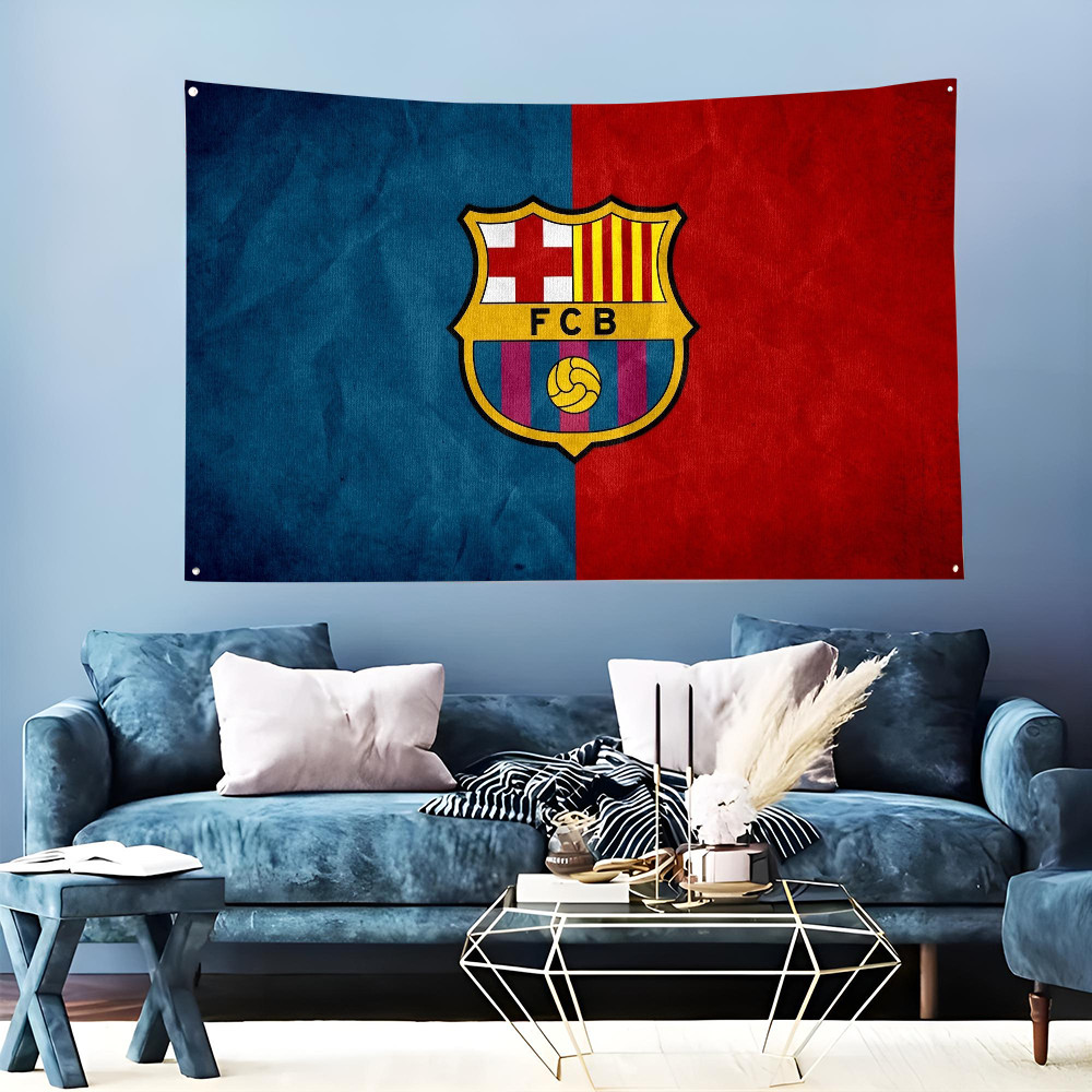 

1PC Football Team B-Barcelona Flag Workshop Flags Room Decor Flag Outdoor Decorations Flags For Rooms Four Hole Flag