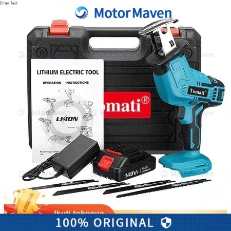 Reaim Chainsaw Gergaji Rantai Gergaji Elektrik Mini Portable Genggam Lithium Charger gergaji mesin
