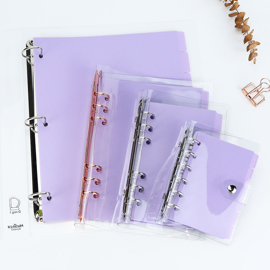 

Sharkbang A4/A5/A6/A7 Spiral Binder Index Separator Page Dividers Purple Series 6pcs/8pcs Ring Diary Book Sticker Stationery