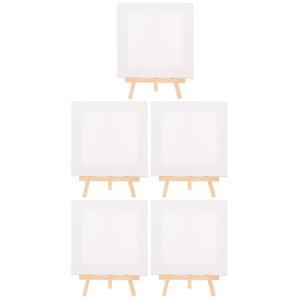 

5 Sets DIY Mini Easel Canvas and Desk Decorations Drawing Board Crafts Wood Sketching Canvases for Painting Child Tabletop