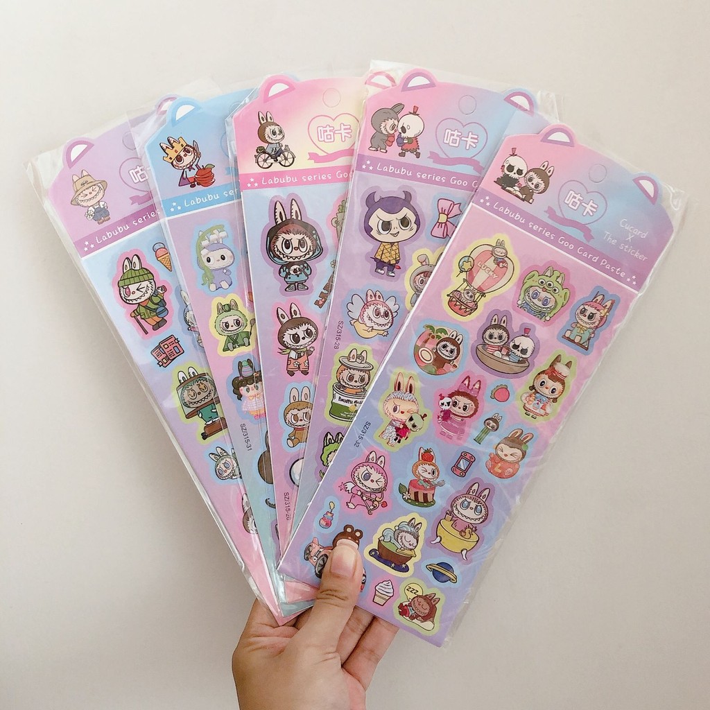 

Painting Sticker Stiker Labubu Lembaran / Per Lembar Cutting Stickers Karakter Lucu Glitter