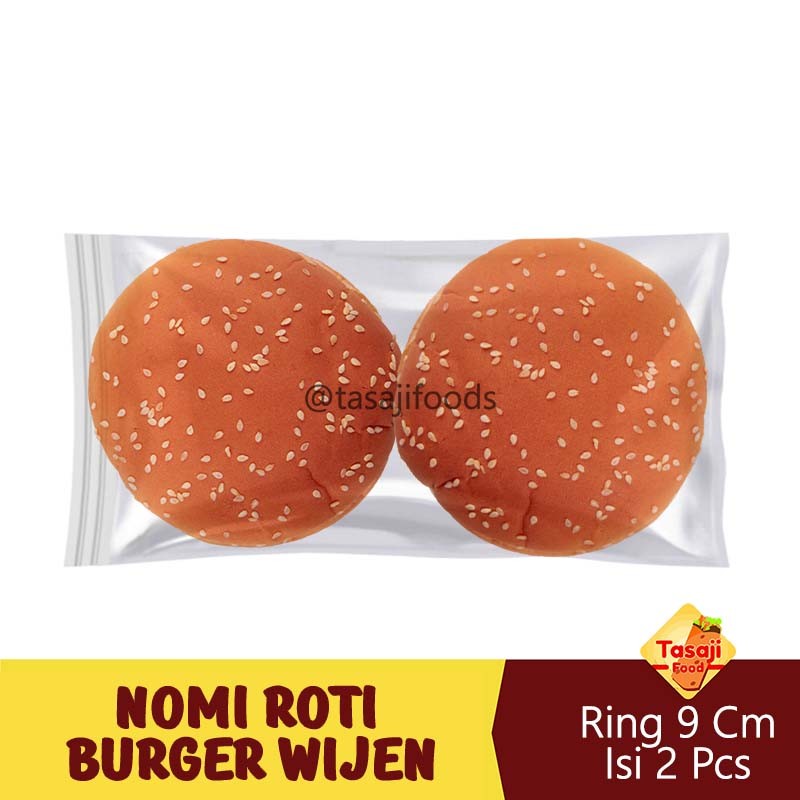 

Nomi Roti Burger Wijen Isi 2 Pcs Ring 9 Cm Grosir