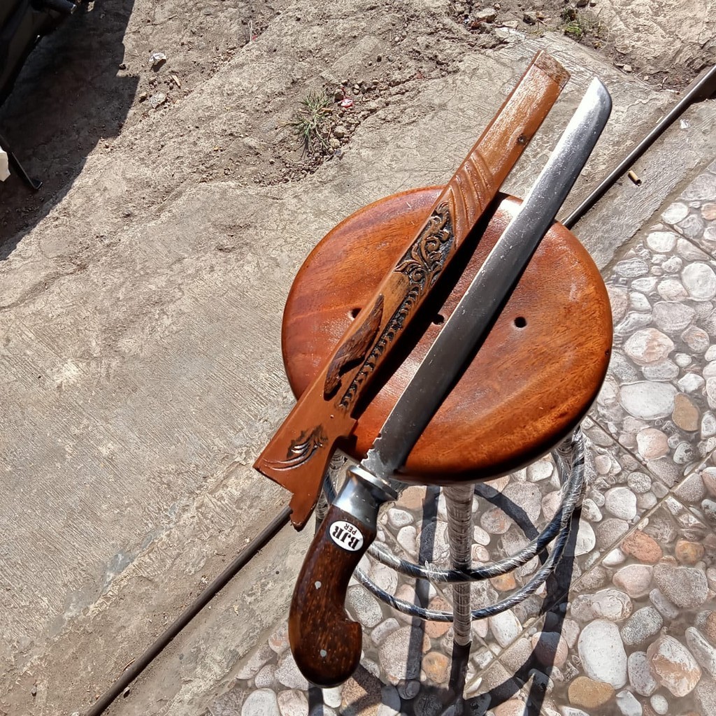 FREE ONGKIR GOLOK Tebas Duralium Panjang Golok murah cuci gudang. GOLOK Serbaguna Kayu Jati Fulltang