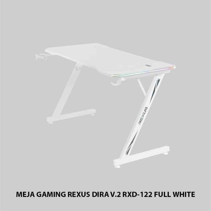 MEJA GAMING REXUS DIRA V.2 RXD-122 - PINK WHITE - Full White