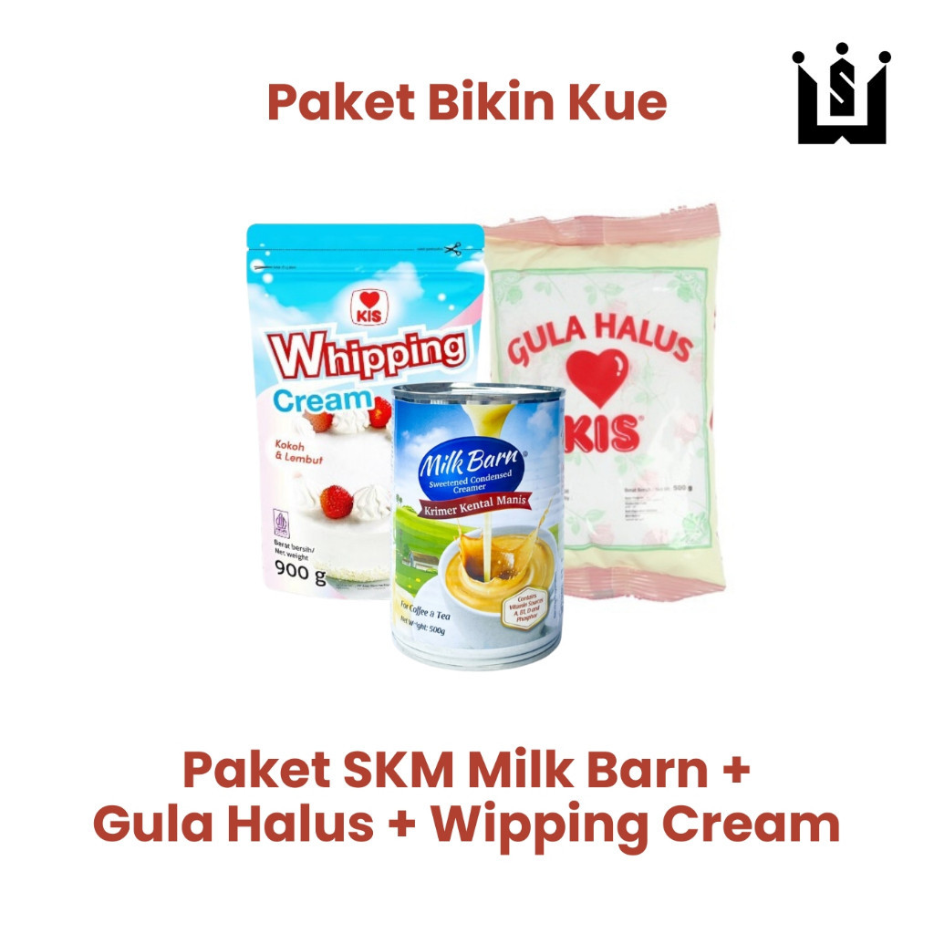 

[PAKET] Wipping Cream + Gula Halus + Susu Kental Manis Milk Barn