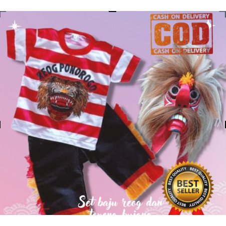 Paket  Komplit  Set  Baju  Anak  Topeng  Ganongan | Paket komplit pakaian reog dan topeng bujang gan