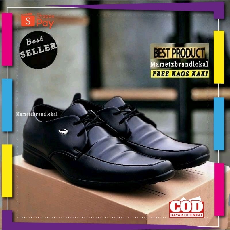 UKURAN SIZE 37 38 39 40 41 42 43 44 45 / BEST PRODUCT - Sepatu Pantofel Hitam Pria Rempel Clas Pakai