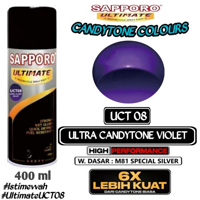 

UCT08 ULTRA CANDY VIOLET SAPPORO ULTIMATE 400ml Cat Semprot Pylok