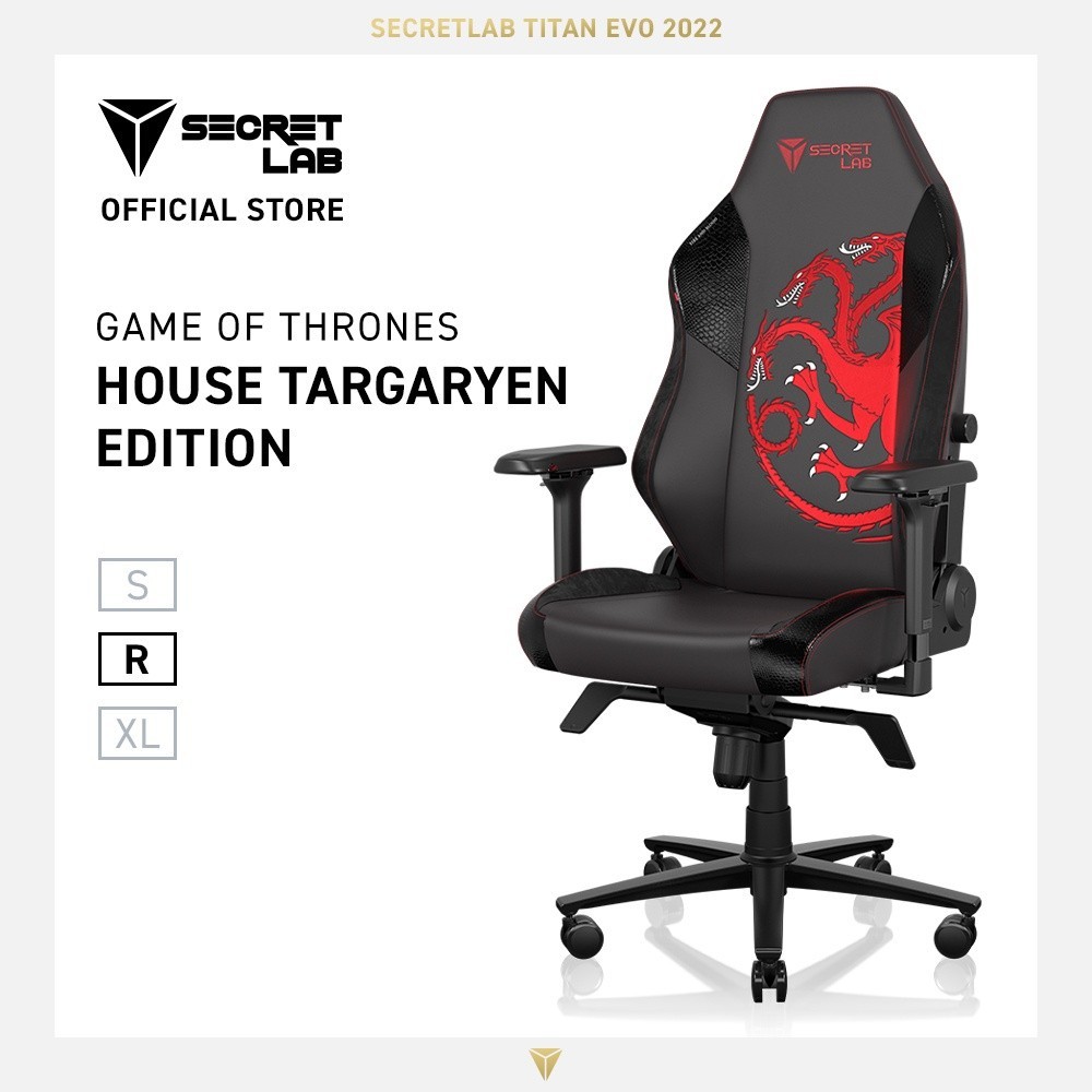 PROMO HARI RAYA Secretlab TITAN Evo 2022 Kursi Gaming—Game of Thrones House Targaryen