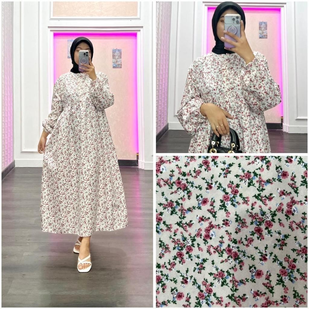 ORTWO - ZRD OOTD WANITA FAFA / ARSY MIDI DRESS / LongDress Wanita Motif / Fashion Casual Remaja Wani
