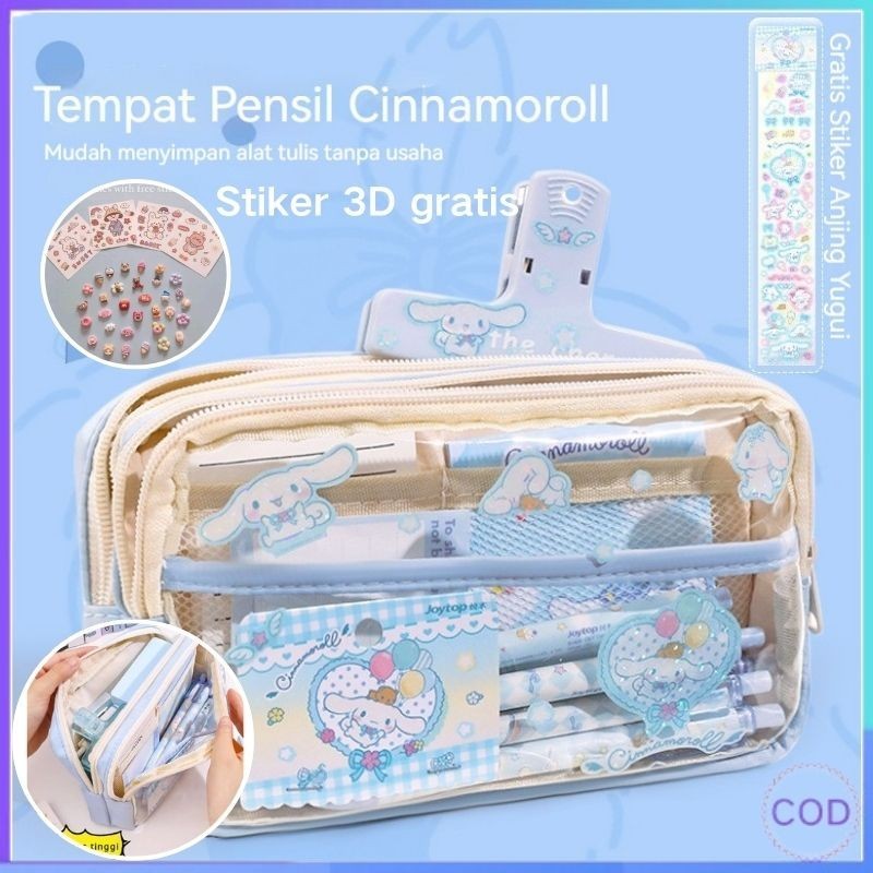 

【COD】Sanrio Stiker Asli Kotak Pensil Tahan Air Kotak Pensil Kanvas Transparan Berkapasitas Besar Penyimpanan Alat Tulis Siswa Perlengkapan Sekolah Ins Kawaii Hadiah