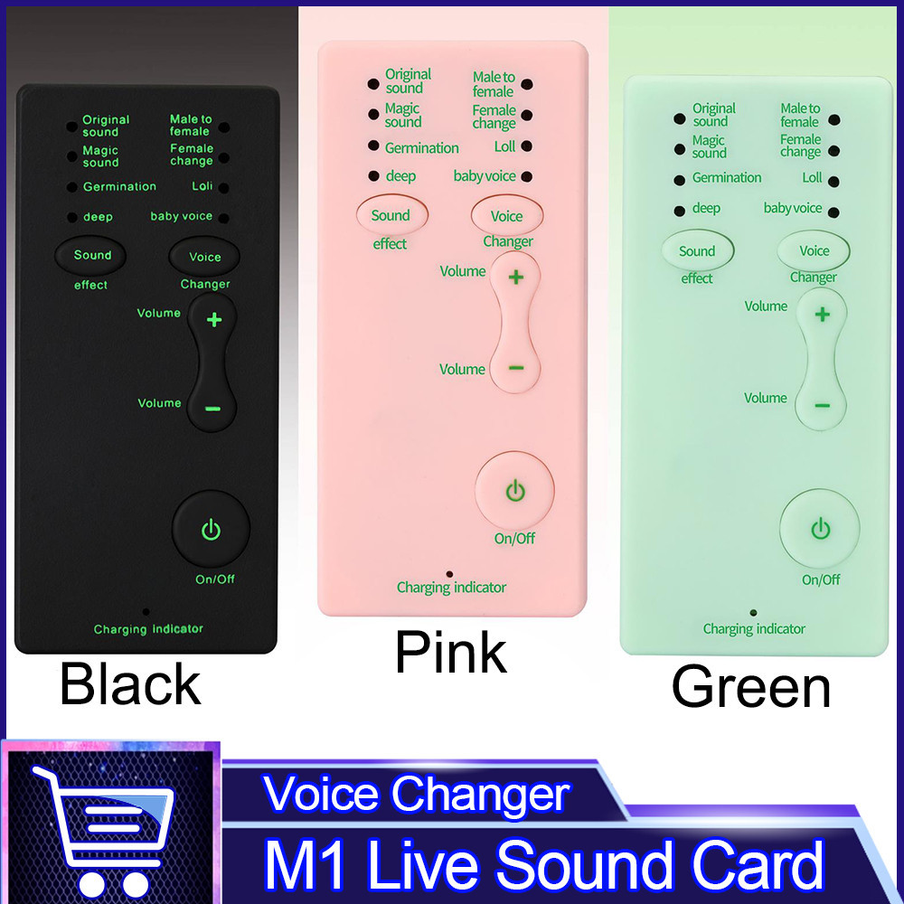 M1 Voice Changer Mini Portable Multi-mode Voice Audio Changer Voice Disguiser Live Sound Card for Ph