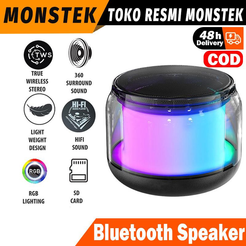 Speaker Bluetooth Portable Speaker Mini LED Stereo 3D Film and Television Grade  Color RGB Lighting 