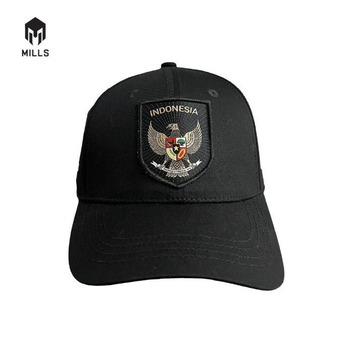 promo ✨ -Mills Topi Timnas Indonesia Garuda Caps A4 4019 - BLACK