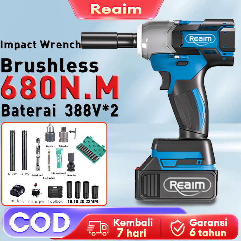 SZT Reaim CORDLESS IMPACT WRENCH  impact baterai  MESIN BOR UNTUK BAUT MOBIL impact Brushless