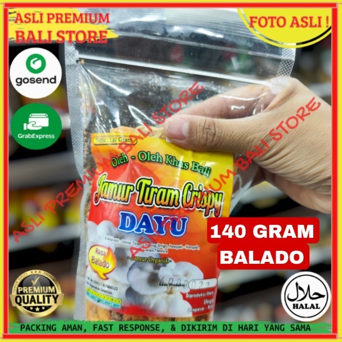 

OLEH OLEH MAKANAN CEMILAN CAMILAN SNACK KULINER KHAS ASLI ORI ORIGINAL BALI KERIPIK KRIPIK KERUPUK JAMUR TIRAM CRISPY BALADO 140 GRAM GR