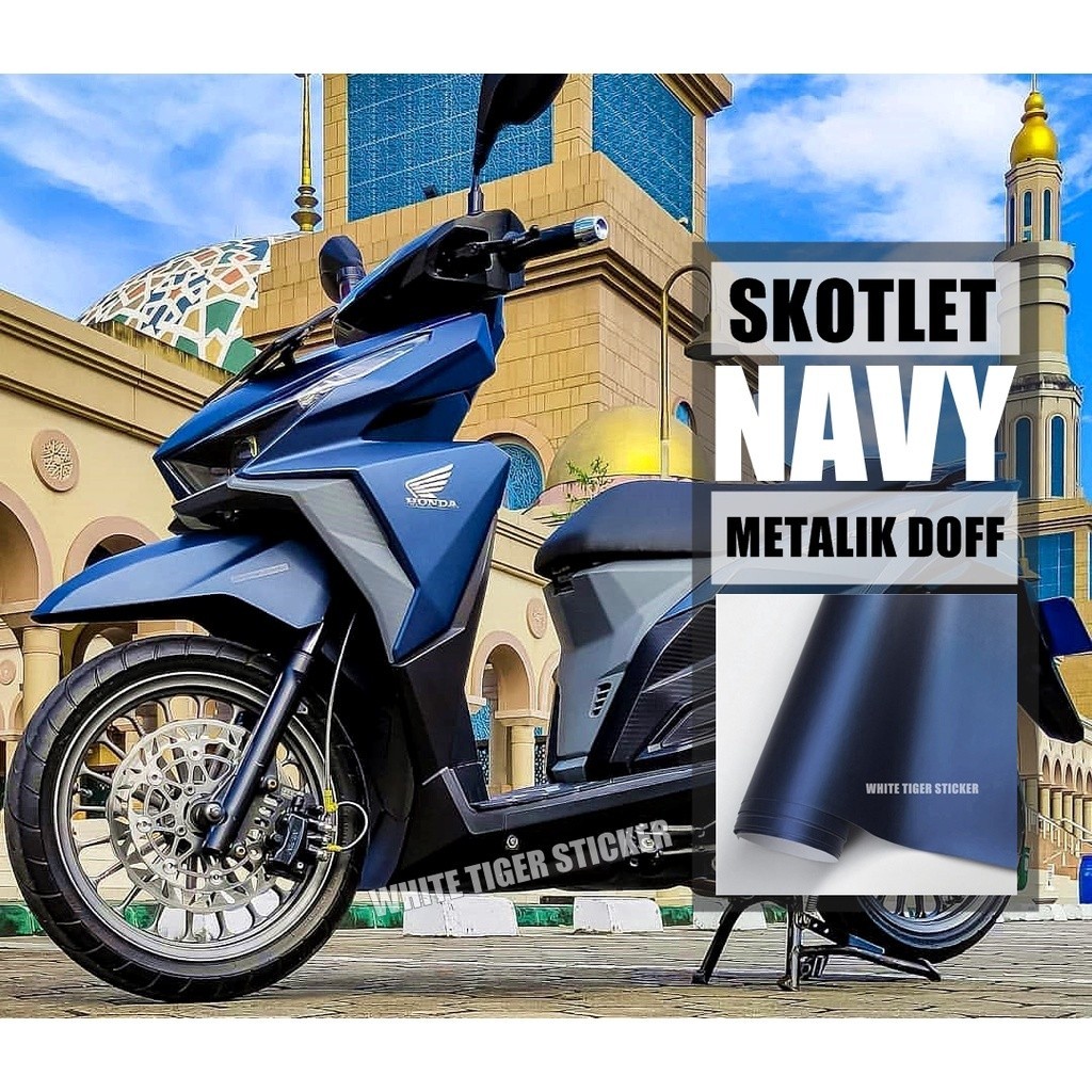 SKOTLET STIKER MOTOR BIRU NAVY METALIK DOFF SKOTLET BIRU NAVY METALIK DOFF STIKER NAVY SCOTLITE NAVI