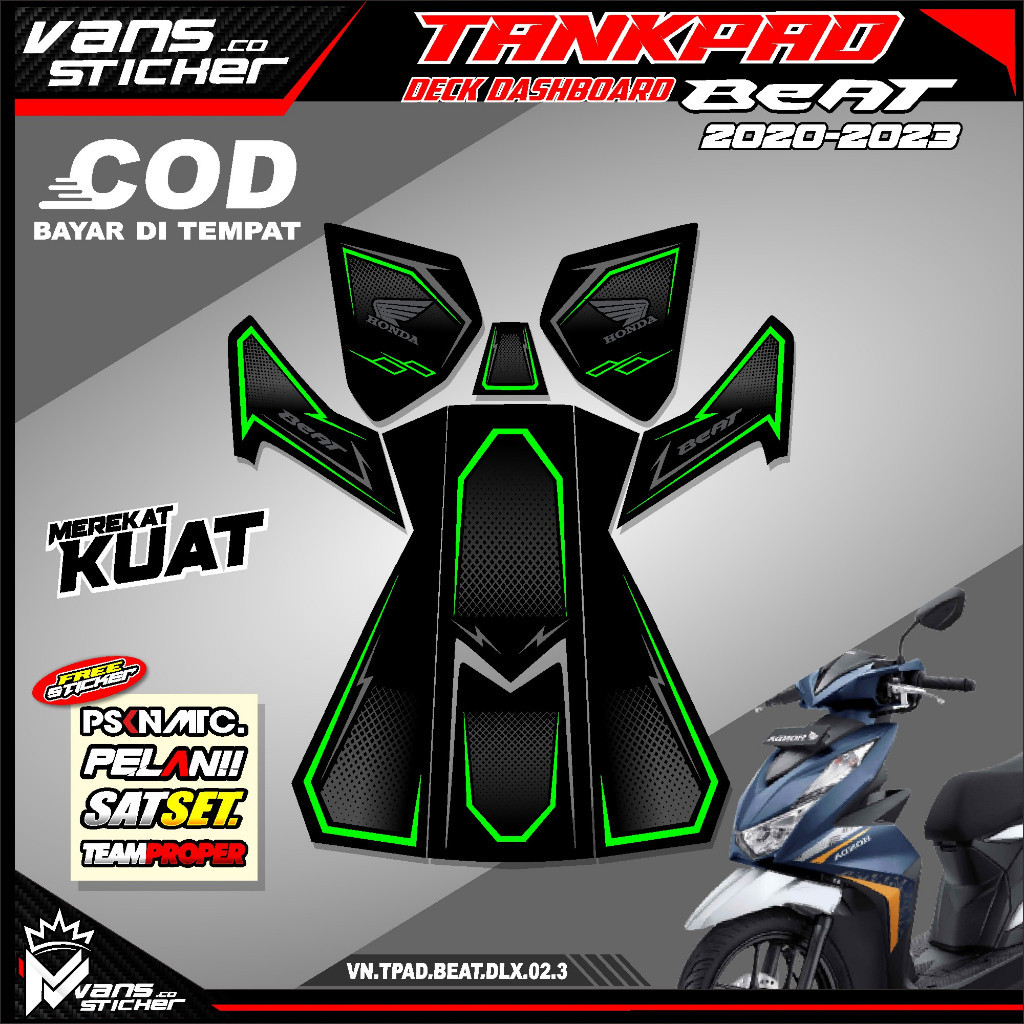 Stiker Striping Pelindung Dashboard Tankpad Beat Deluxe/Beat Street 2020 2021 2022 2023 (body protek