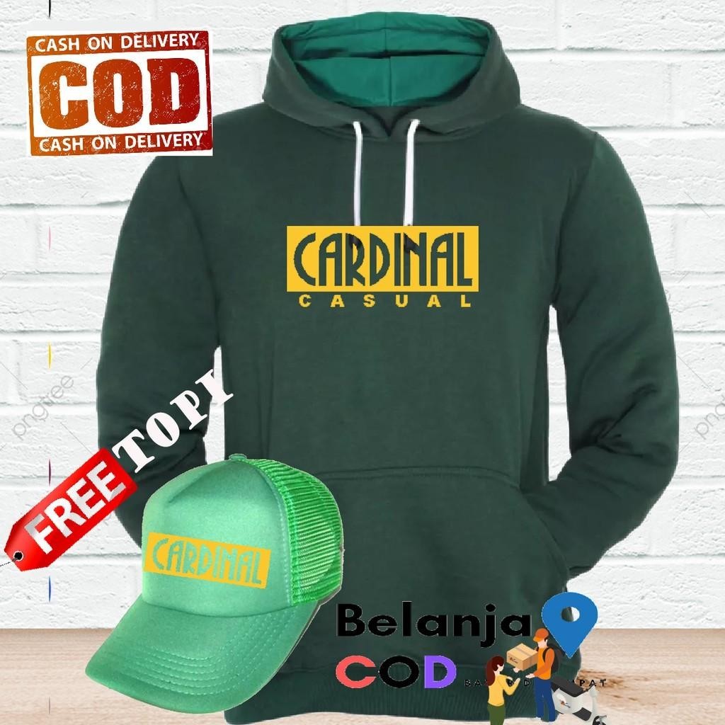 Plus Topi Hoodie Cardinal Blok Casual Besar Sablon Kuning Sweater Keren Pria Wanita Dewasa Terbaru