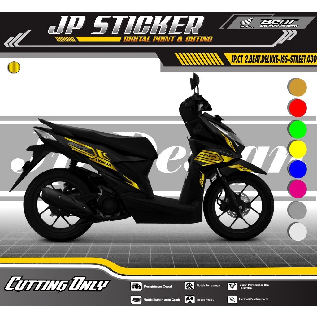 Sticker BEAT DELUXE ISS STREEET - Stiker Striping Cutting Body HONDA BEAT DELUXE-ISS-STREET 2020 202