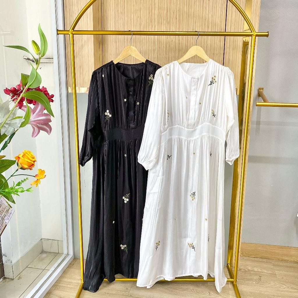 Farya Dress/ Dress Lebaran/ Dress Hitam Dress Putih/ Dress Mewah/ Haisista Gamis Raya Collection Bah