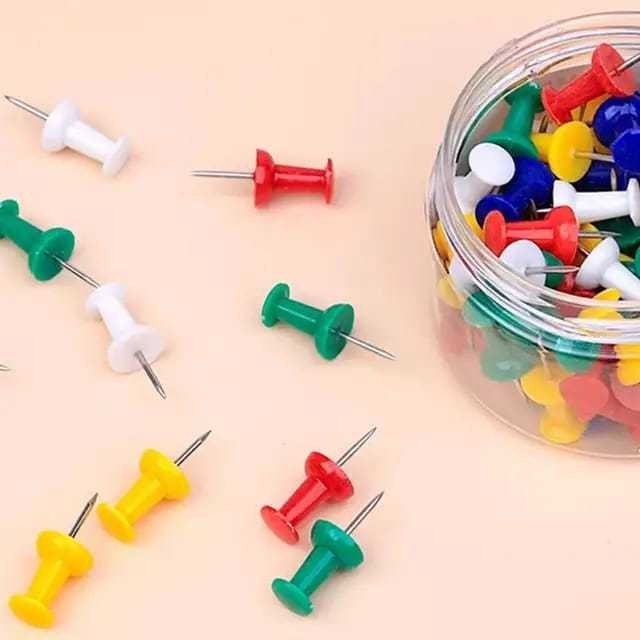 

PUSH PIN / JARUM TEKAN / PAKU PIN WARNA WARNI PER 100PCS