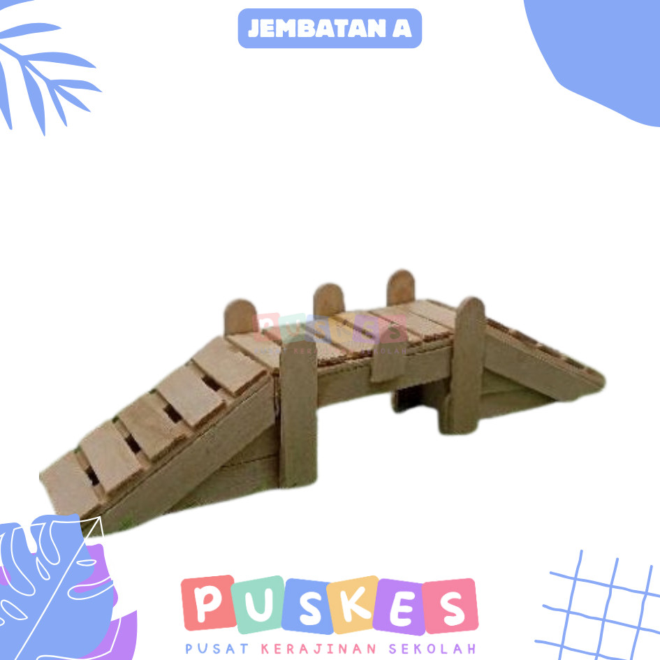 Kerajinan Sekolah Indonesia Miniatur Jembatan Kreatif dari Stik Eskrim Prakarya Anak Sekolah - Pusat