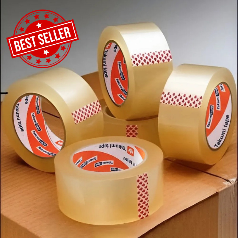 

TERMURAH !!! Lakban Tape Putih Bening Besar Lebar 45mm x 100 yard Tebal Kuat Lengket dan Tidak Mudah Putus