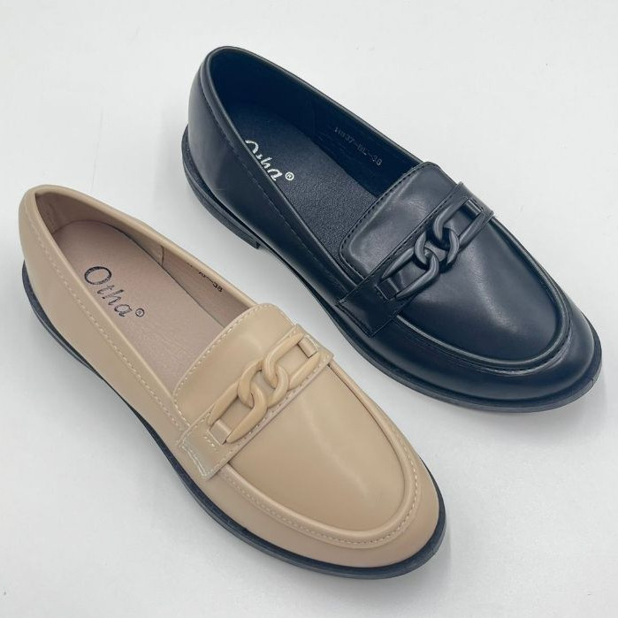 Sepatu Docmart Wanita Otha Shoes - H837 OLF Tinggi Hak 2CM