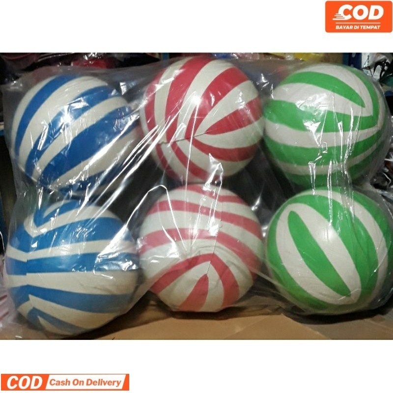 Bola Loreng Plastik Bola Sepak 6 pcs