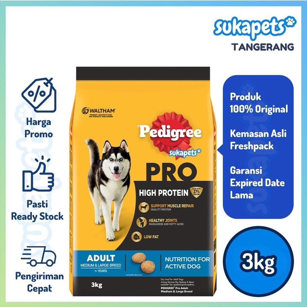 Pedigree Pro High Protein Adult Medium & Large Breed 3kg