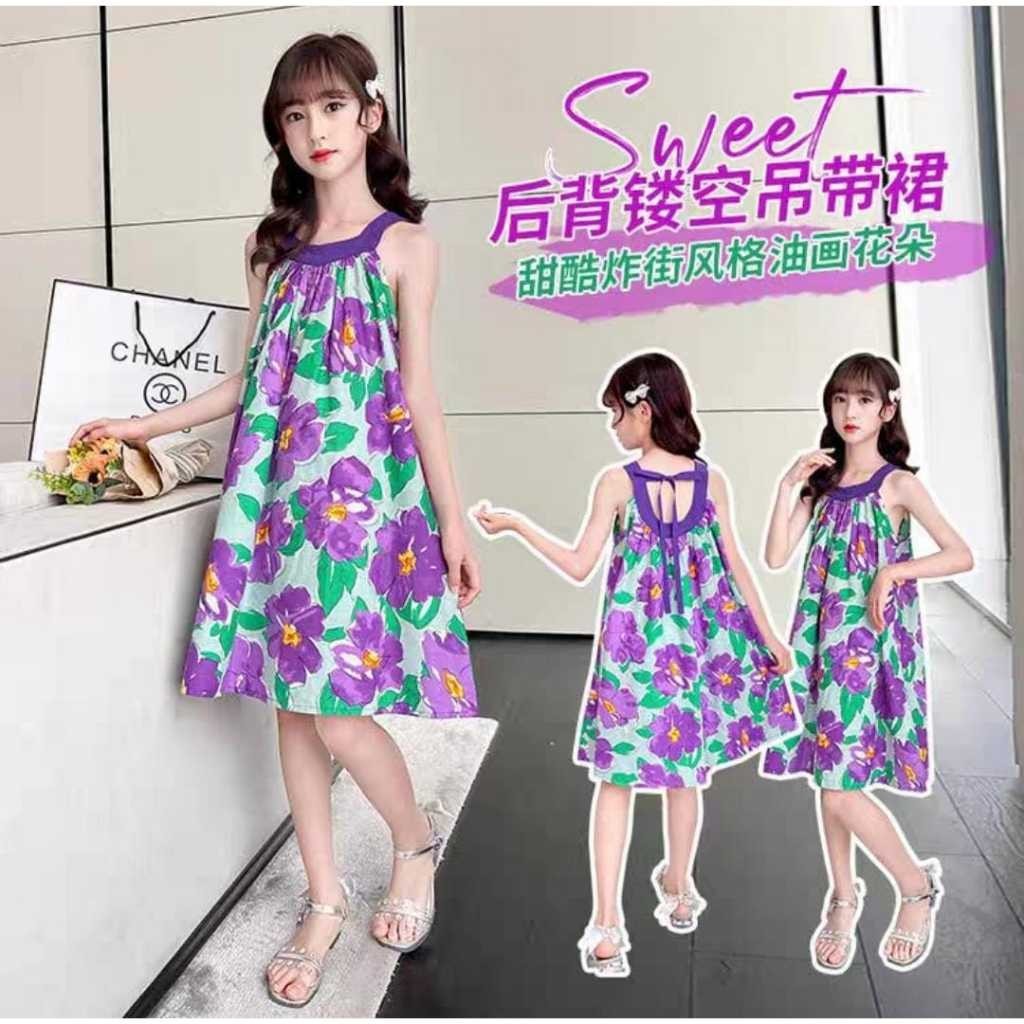 Dress anak perempuan / Baju dress pantai anak perempuan import / Dress girls angle breed bunch subst