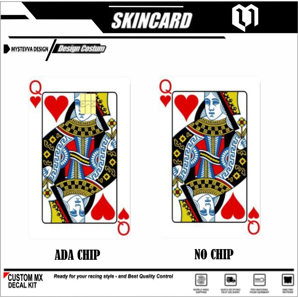 

Sticker Skin Card ATM MOTIF - KARTU POKER - Debit Credit Emoney Flazz Stiker