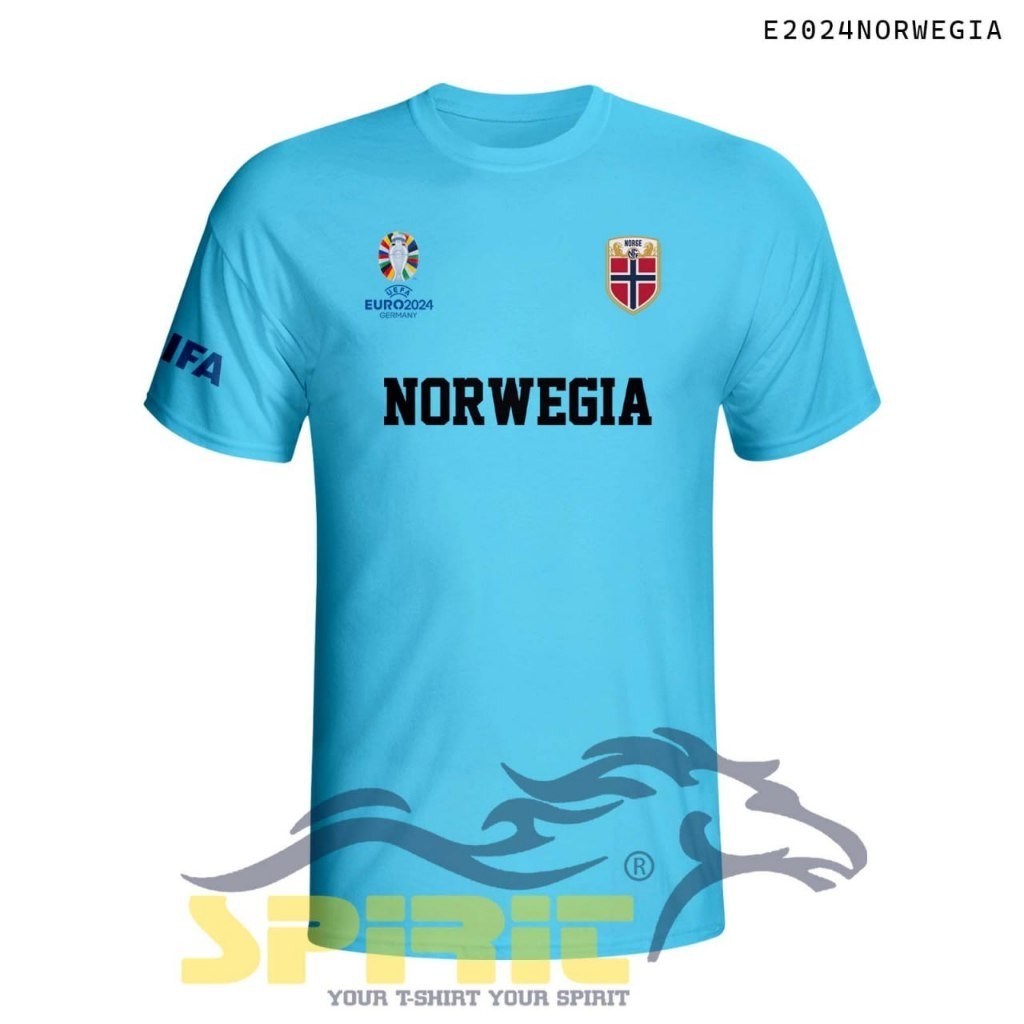 Jersey Kaos Norwegia UEFA Euro 2024 Jersey Timnas Norwegia Piala Eropa 2024 Katun 30s Lengan Pendek