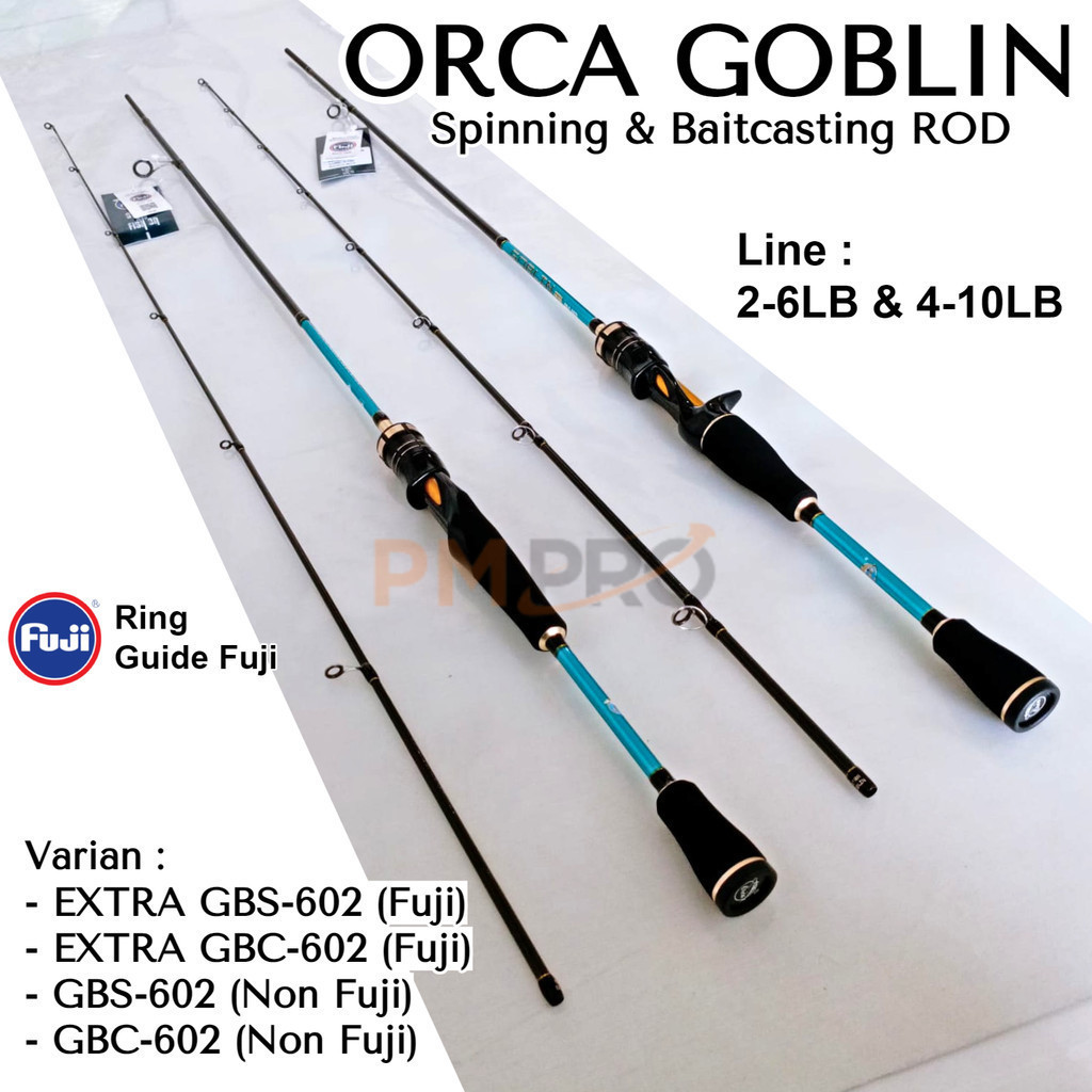 Orca Goblin Extra 602 PE 2-6lb Dan 4-10lb Joran Spinning Baitcasting Ultralight Carbon Hollow Ring G