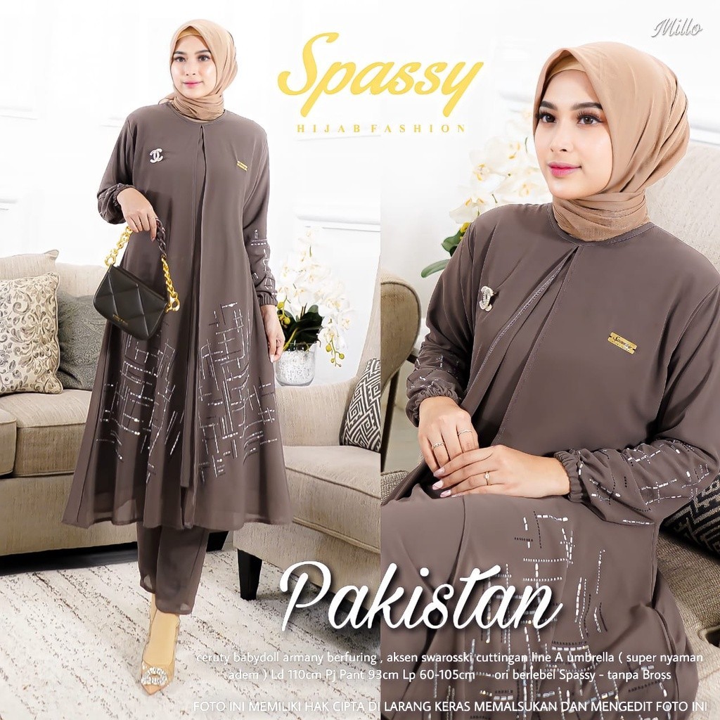 SETELAN WANITA PAKISTAN / SIZUKA SET WANITA MUSLIMAH DEWASA TERBARU ORIGINAL SPASSY Promo Idul Adha