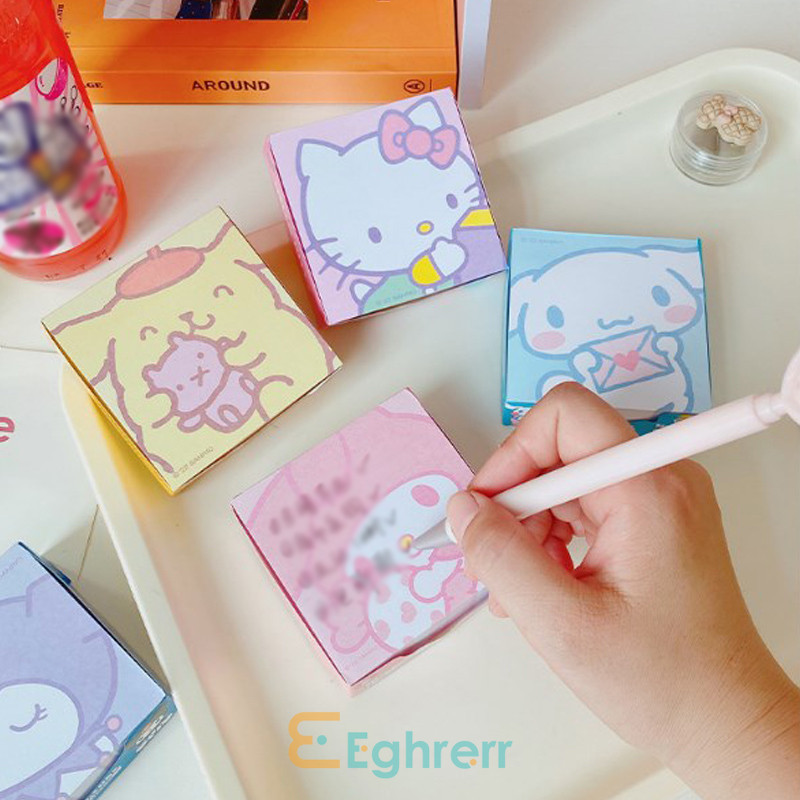 

Eeghrerr 50PCS Catatan Tempel Kartun Sanrio Lucu Sticky Notes Korean Aesthetic Waterproof