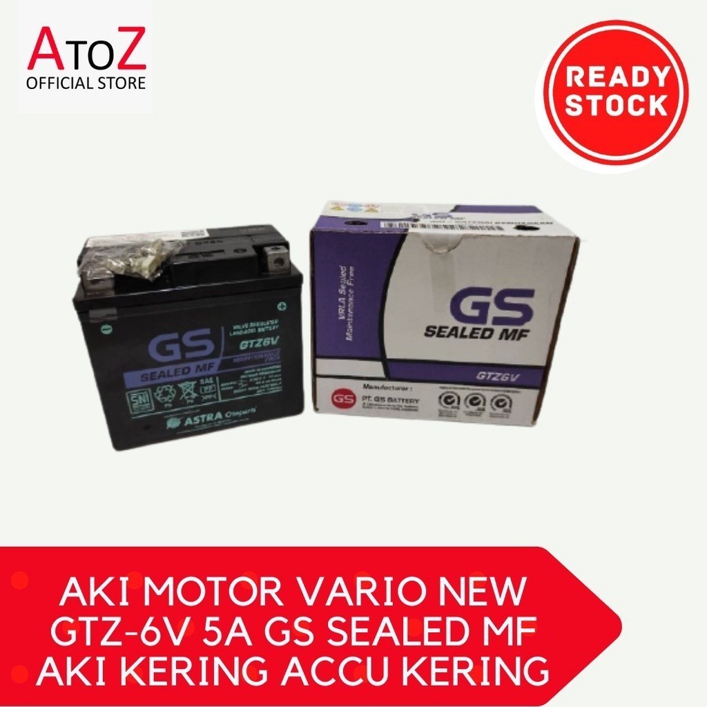 AKI MOTOR VARIO NEW GTZ-6V 5A GS SEALED MF AKI KERING ACCU KERING