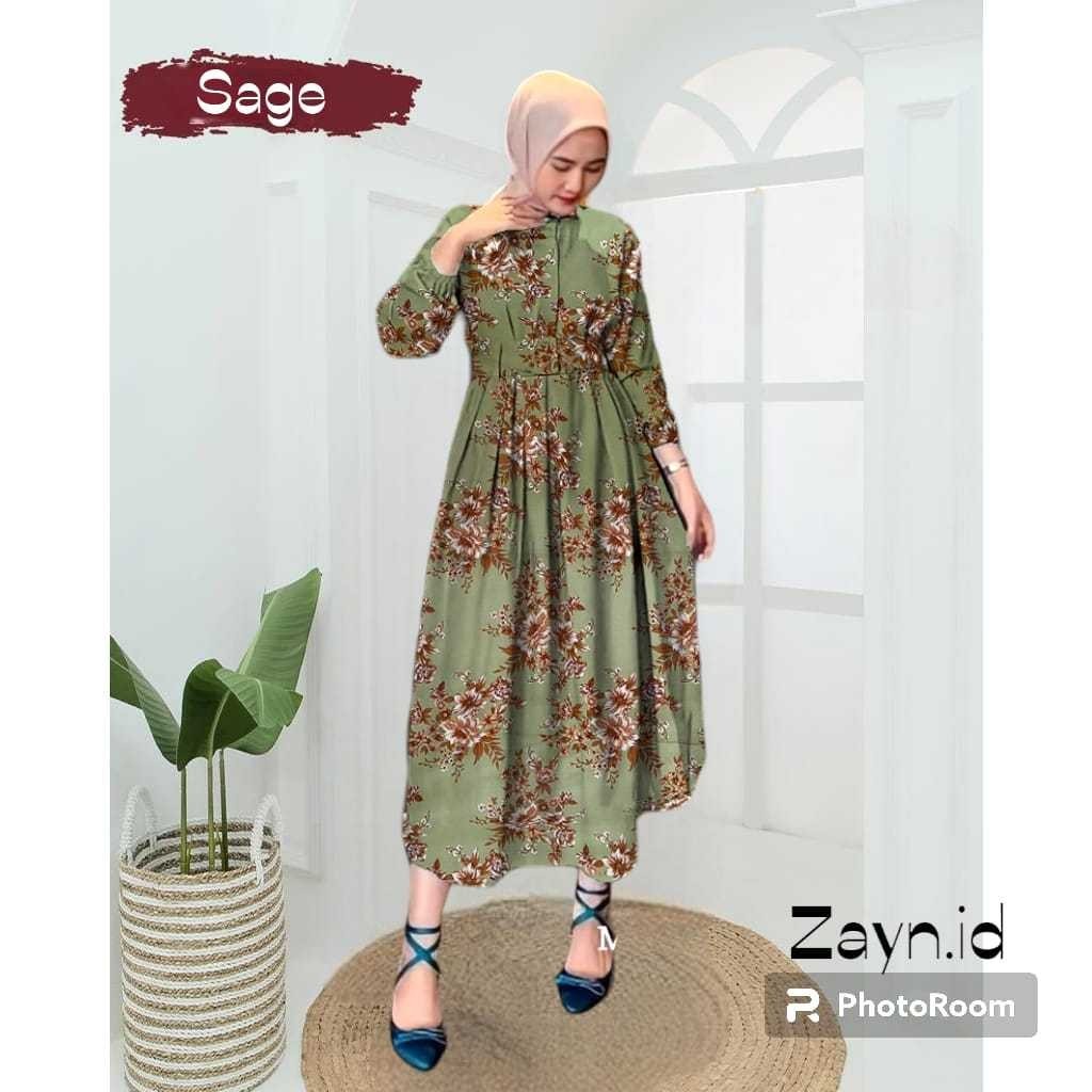 PRIYANKA Tunik Atasan Ceruty Premium Motif Bunga By Mumu Fashion / GLASYA TUNIK/ GAMIS MODEL BARU MU