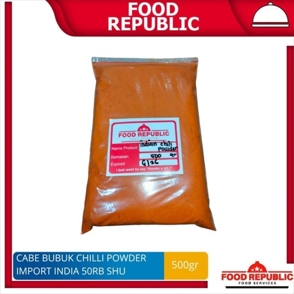 

JKL CHILLI POWDER g/Cabe Bubuk Murni SHU 50Extra Pedas Import India