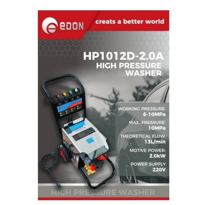 High Pressure Washer Jet Cleaner EDON Hp1012 2.0A HP 1012 D Mesin Cuci Steam Listrik 100 Bar