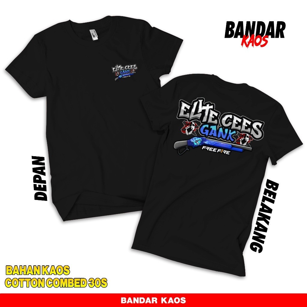 Bandar Kaos FF Elite Cees Gank Versi SG Mamba - Kaos Distro Pria Cotton Combed 30s Bisa Bayar Di Tem