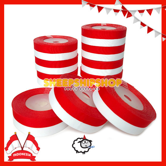 

PITA MERAH PUTIH 2,5CM INDONESIA HUT RI 17 Agustus Dirgahayu Kemerdekaan Bendera Merah Putih