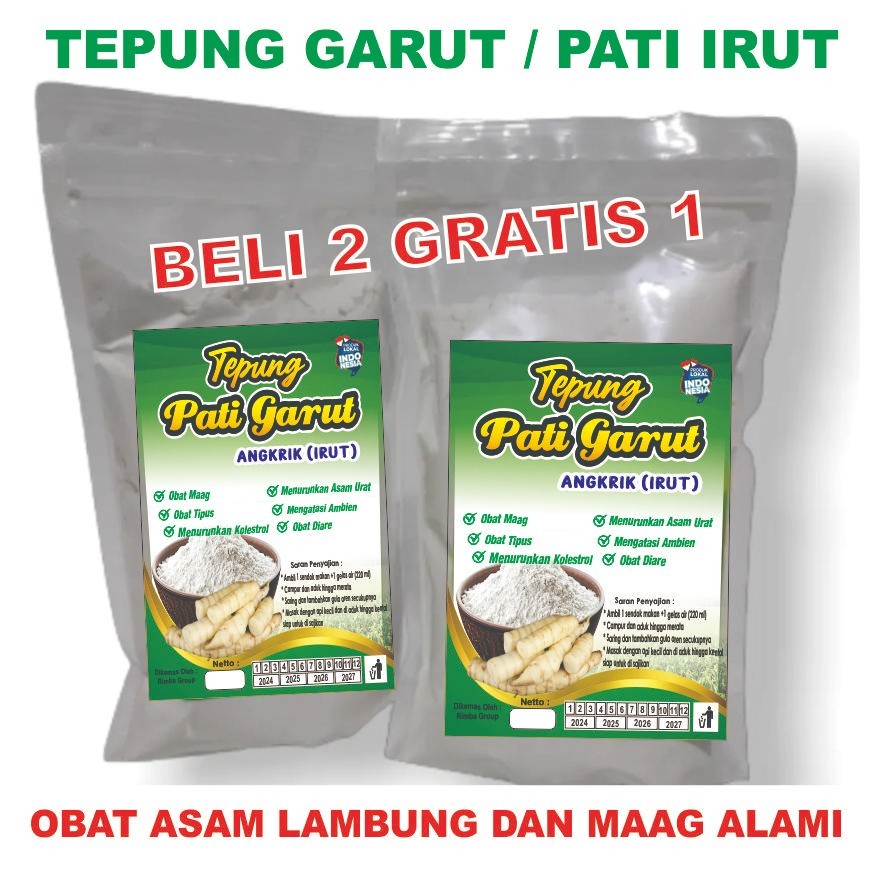 

PROMO BELI 2 GRATIS 1 TEPUNG IRUT ASLI/ANGKRIK /ARROWROOT Organik Rendah gula - obat Maag